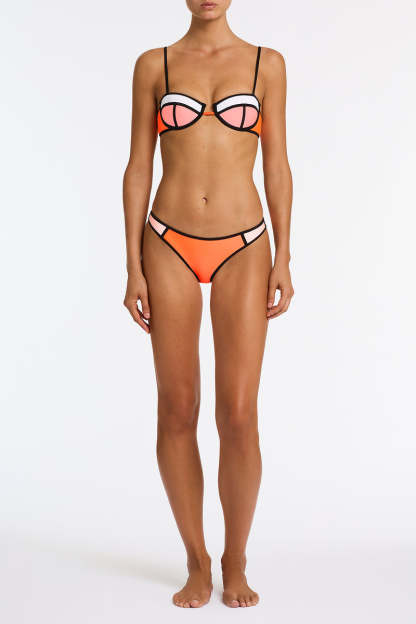 POPPY - PEACH SORBET Neoprene Balconette Bikini Set-Limited Sale