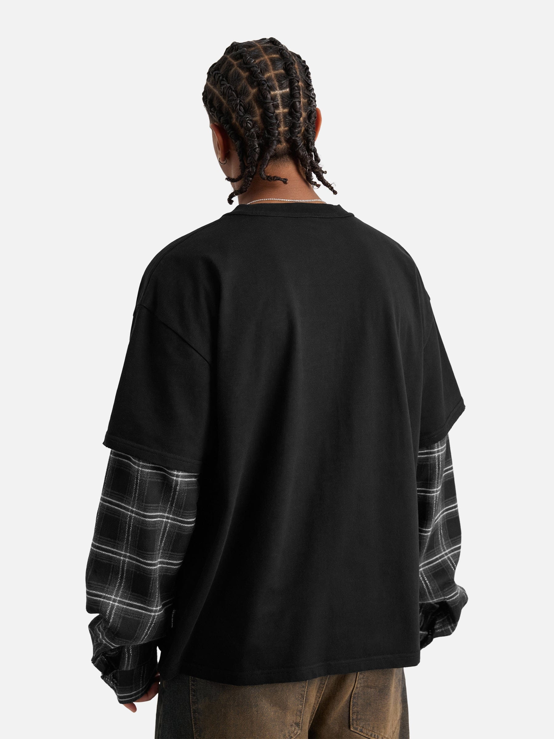 Aelfric Eden Plaid Layered Long Sleeve Tee-Limited Sale