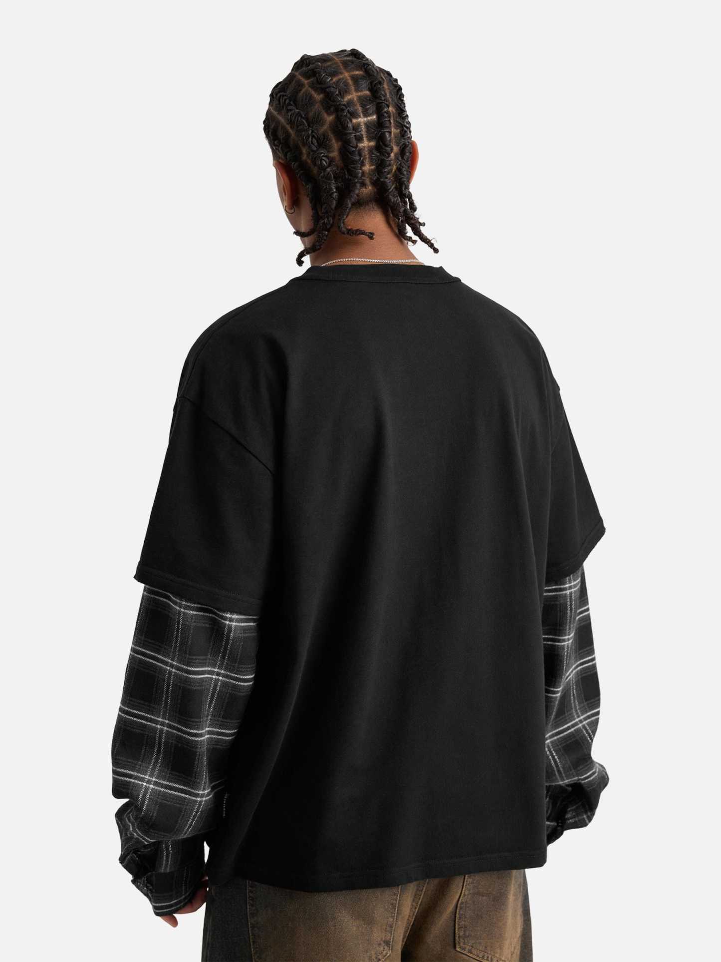 Aelfric Eden Plaid Layered Long Sleeve Tee-Limited Sale