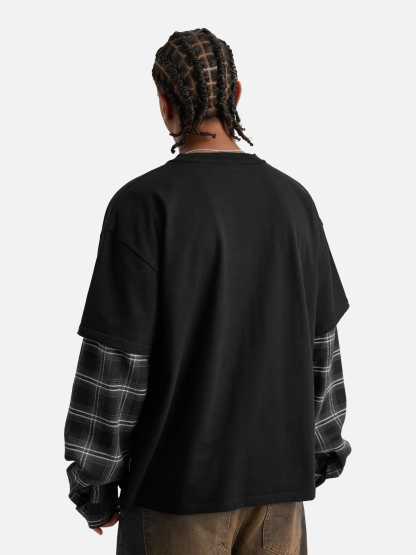 Aelfric Eden Plaid Layered Long Sleeve Tee-Limited Sale