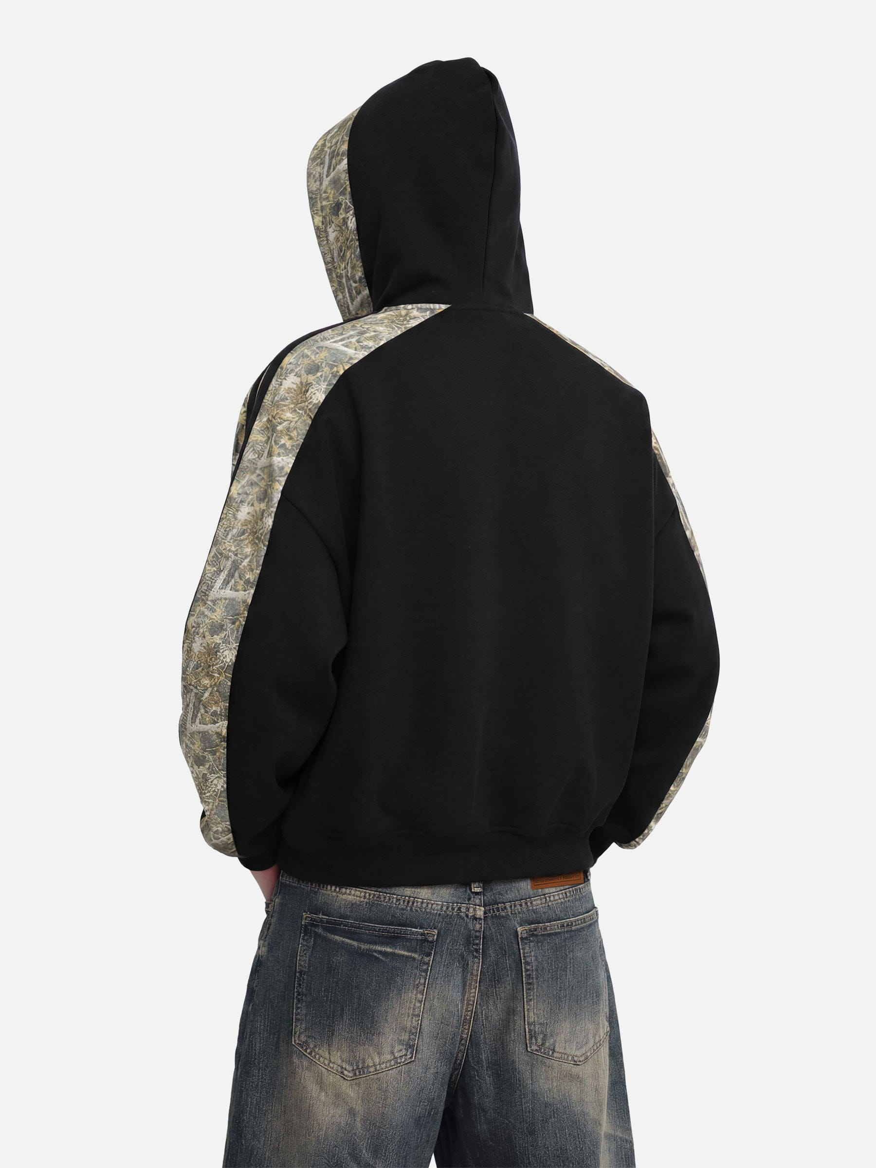 Aelfric Eden Boxy Leaf CAMO Panel Pullover Hoodie-Limited Sale