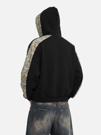 Aelfric Eden Boxy Leaf CAMO Panel Pullover Hoodie-Limited Sale