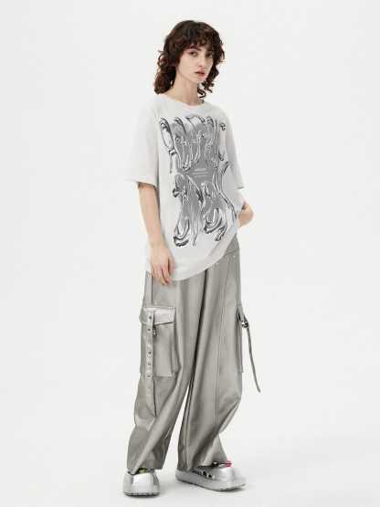 Aelfric Eden Futuristic Liquid Metal Design Tee-Limited Sale