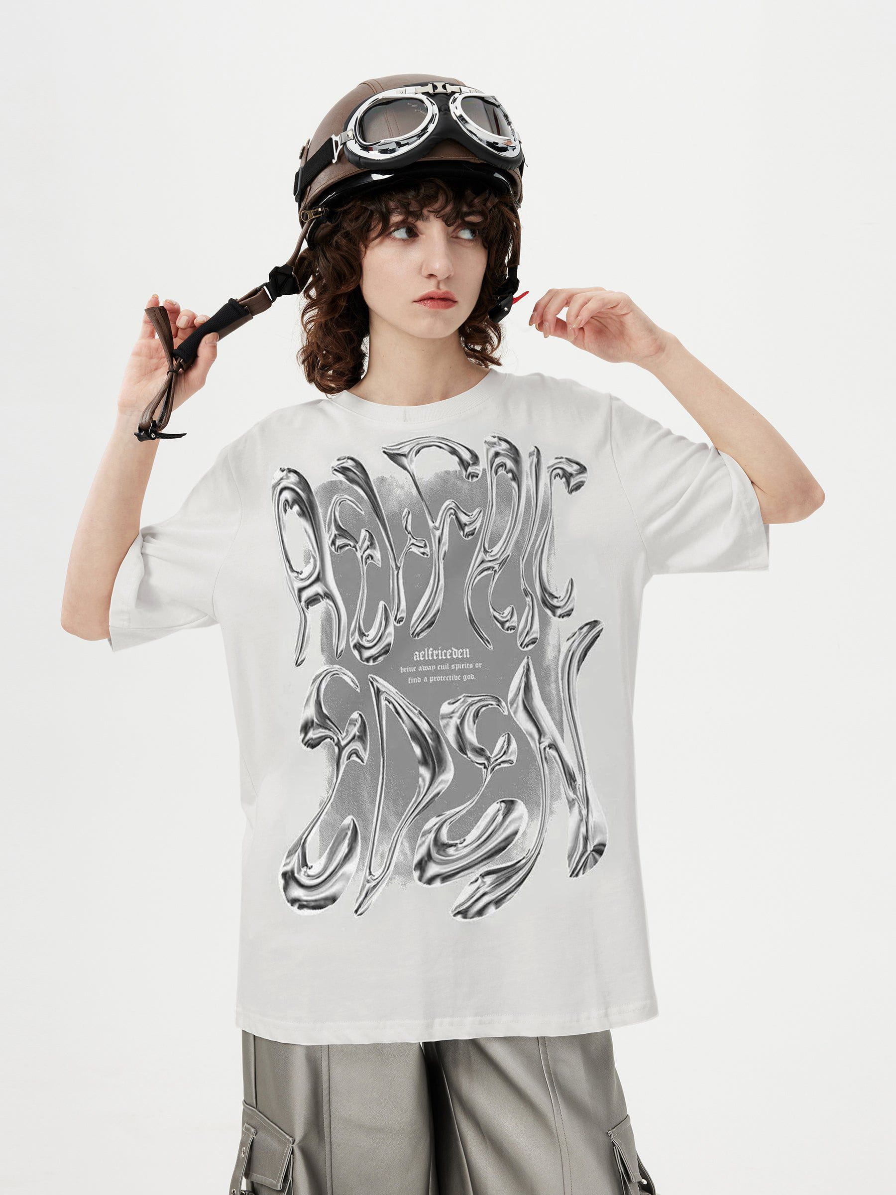 Aelfric Eden Futuristic Liquid Metal Design Tee-Limited Sale
