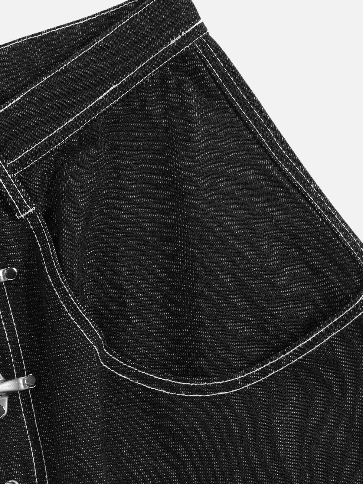 Aelfric Eden Metal Button Raw Baggy Barrel Jeans-Limited Sale