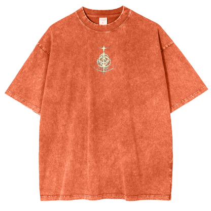 Cursed Goddess Back Elden Ring Vintage Washed Unisex T-Shirt-Limited Sale