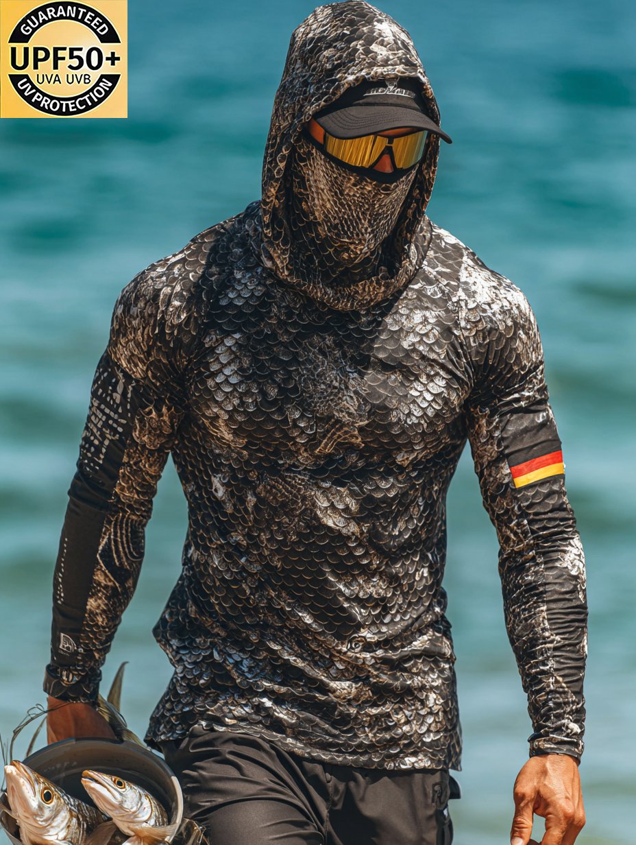 Metallic Fish Scale Hooded Sun Shield Shirt Silver Scale UV Protection Sun Shield Shirt-Limited Sale