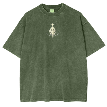 Cursed Goddess Back Elden Ring Vintage Washed Unisex T-Shirt-Limited Sale