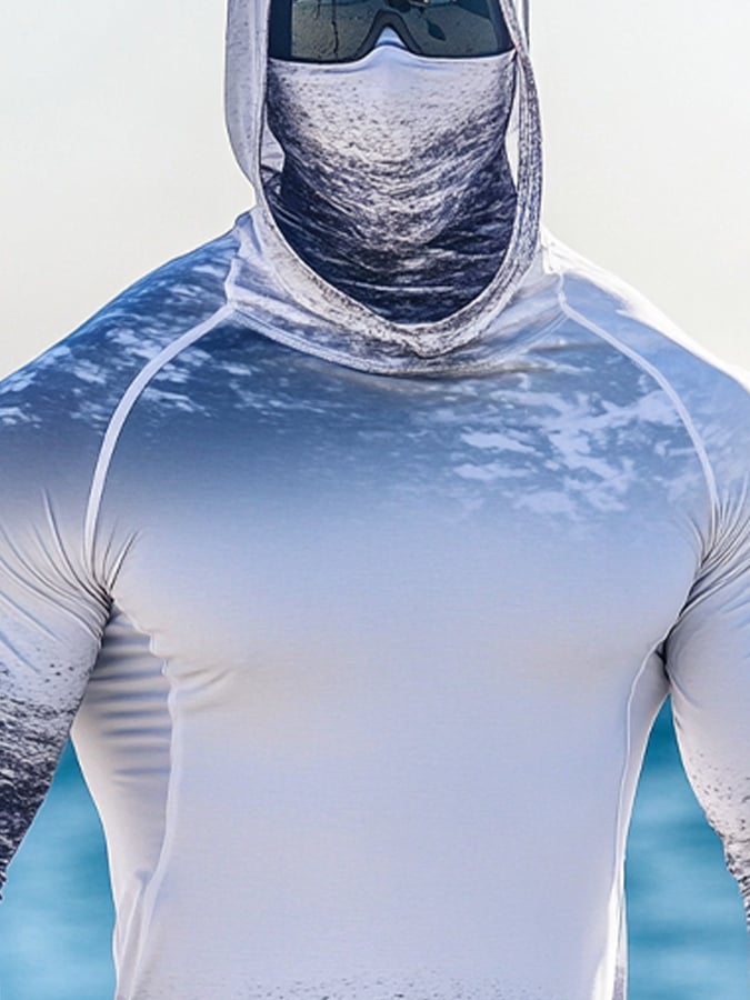 Men's Outdoor Sun Protection Breathable Cool Hooded Sun Protection Long-Sleeved Top-Limited Sale