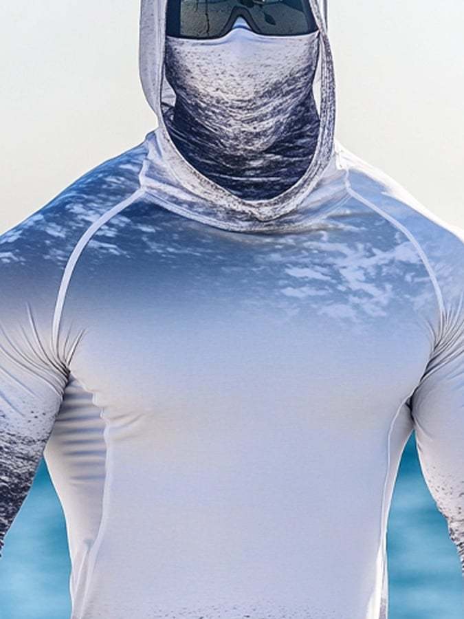 Men's Outdoor Sun Protection Breathable Cool Hooded Sun Protection Long-Sleeved Top-Limited Sale