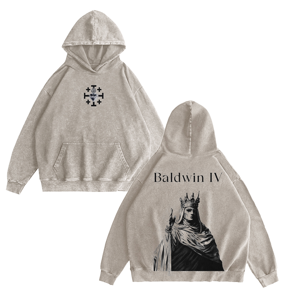 Baldwin Iv of Jerusalem Washed T-shirt/Crewneck/Hoodie-Limited Sale