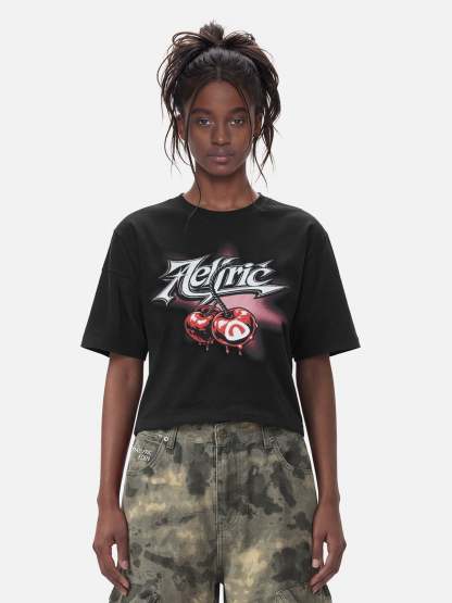 Aelfric Eden Cropped Cherry Graphic Tee-Limited Sale