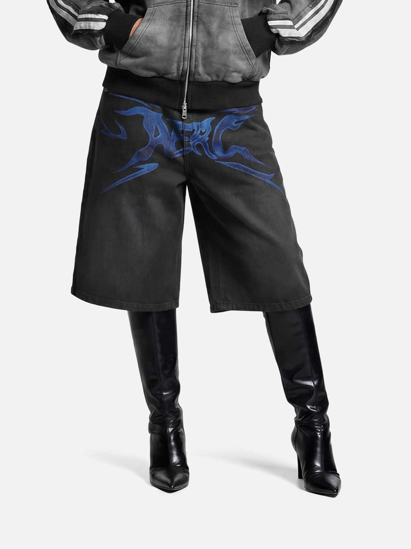Aelfric Eden Flame Graphic Jorts-Limited Sale