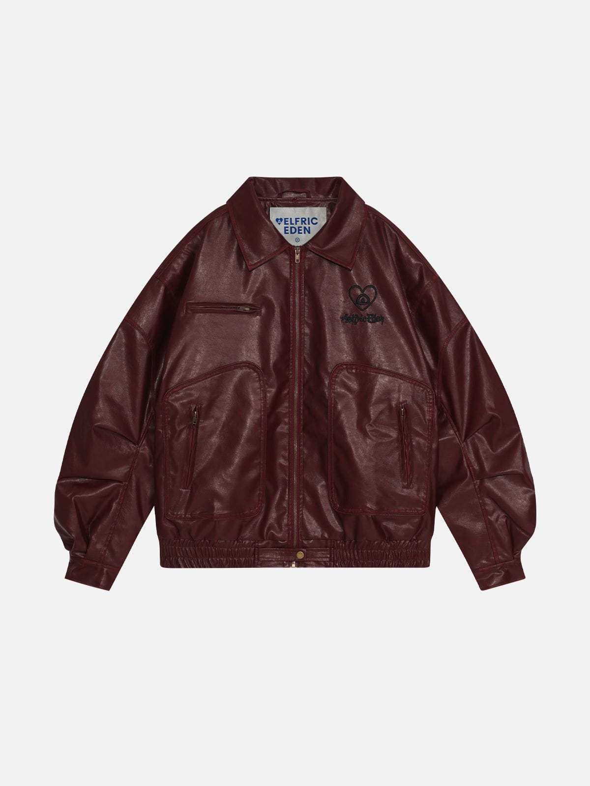 Aelfric Eden Detachable Collar Faux Leather Coat-Limited Sale