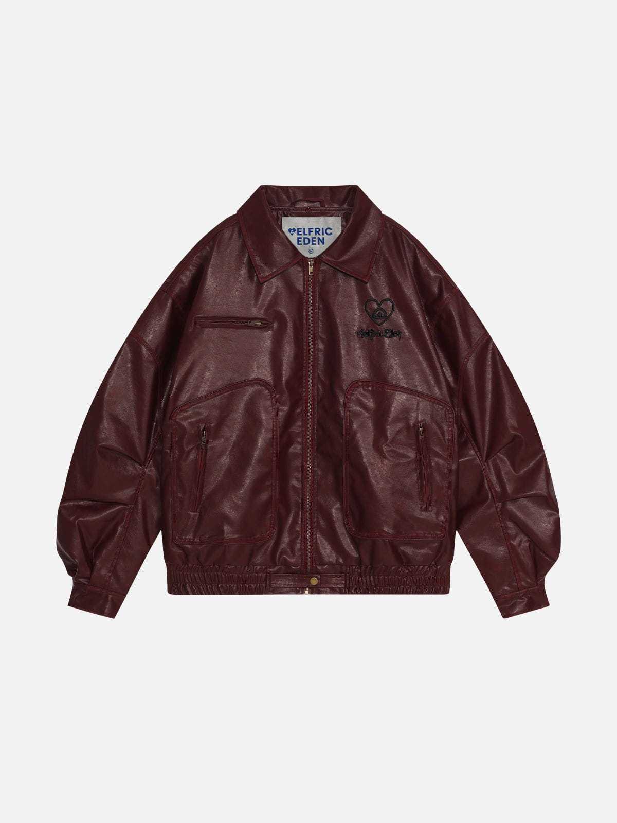 Aelfric Eden Detachable Collar Faux Leather Coat-Limited Sale