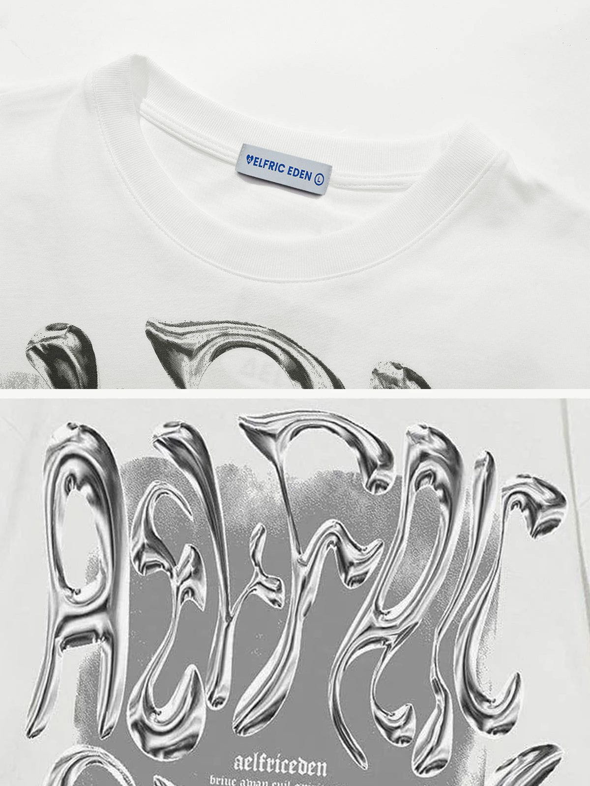 Aelfric Eden Futuristic Liquid Metal Design Tee-Limited Sale