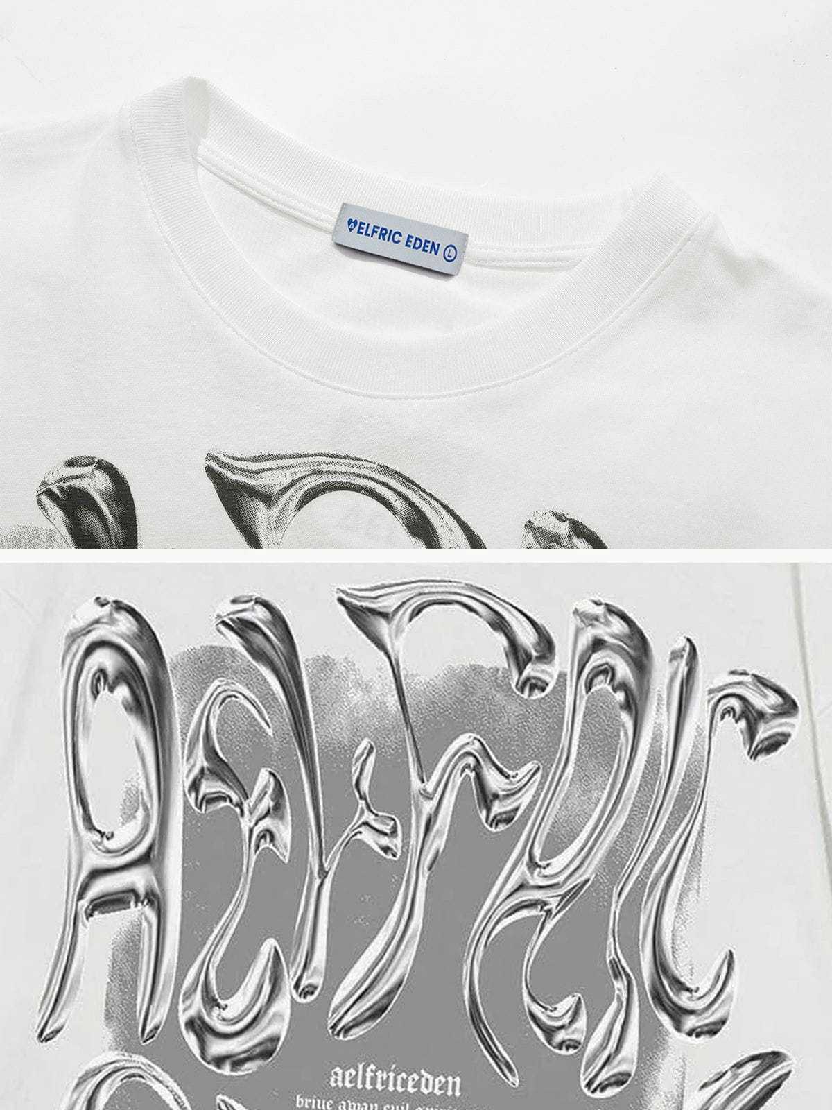 Aelfric Eden Futuristic Liquid Metal Design Tee-Limited Sale