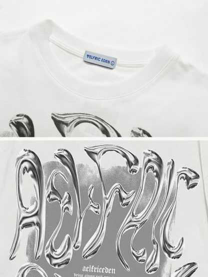 Aelfric Eden Futuristic Liquid Metal Design Tee-Limited Sale