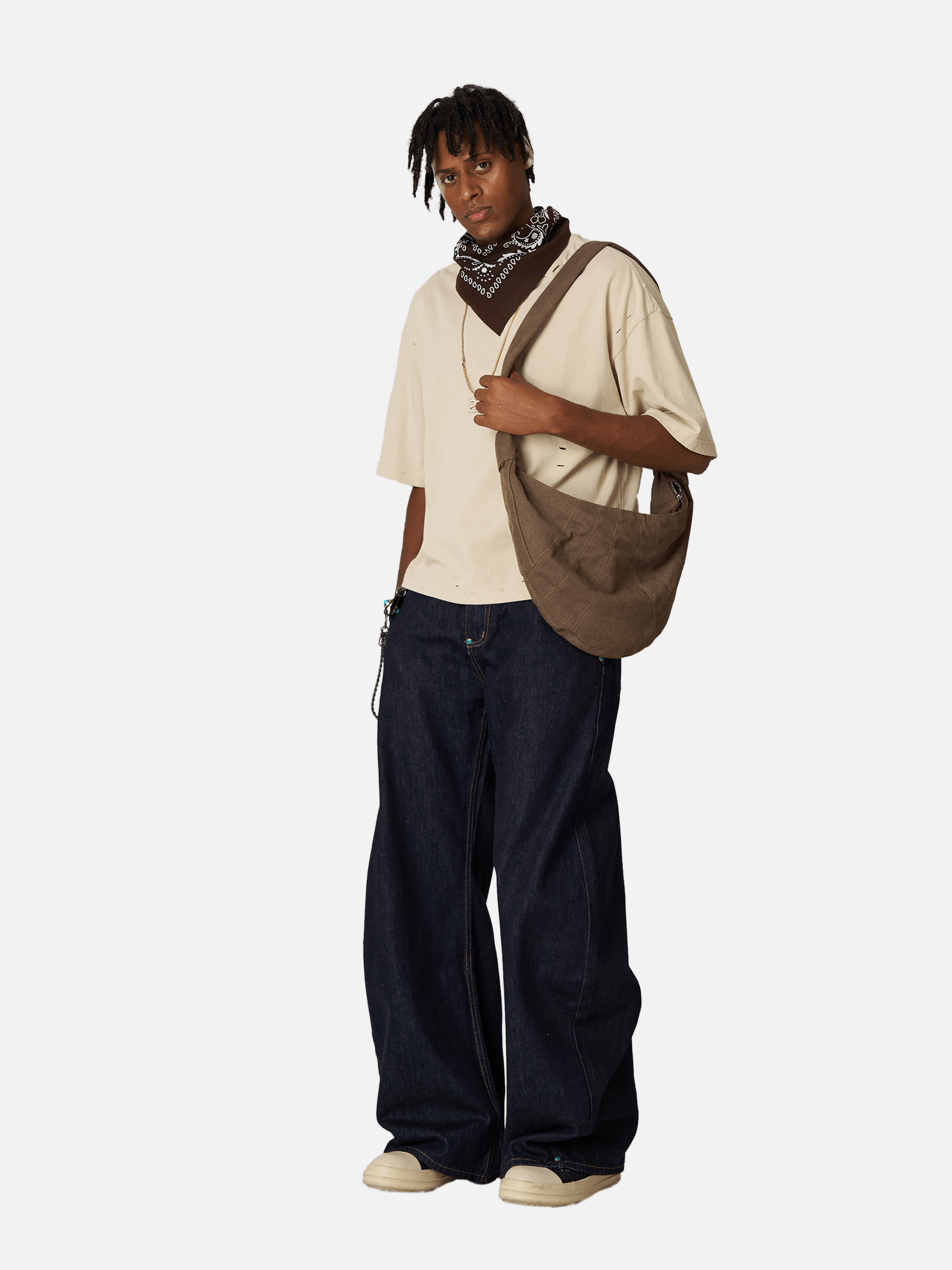 Aelfric Eden Baggy Barrel Rivet Raw Jeans-Limited Sale