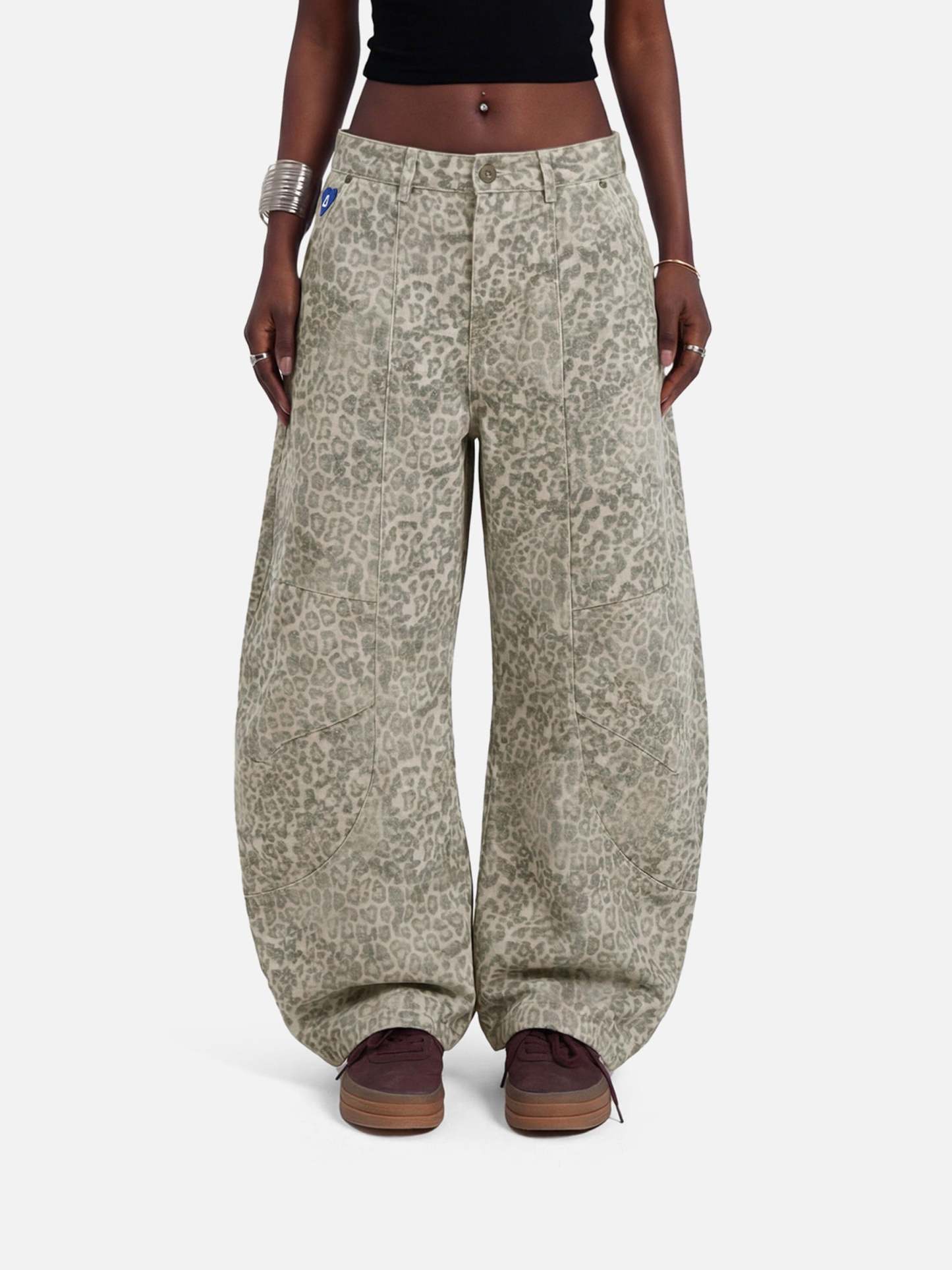 Aelfric Eden Baggy Barrel Leopard Jeans-Limited Sale