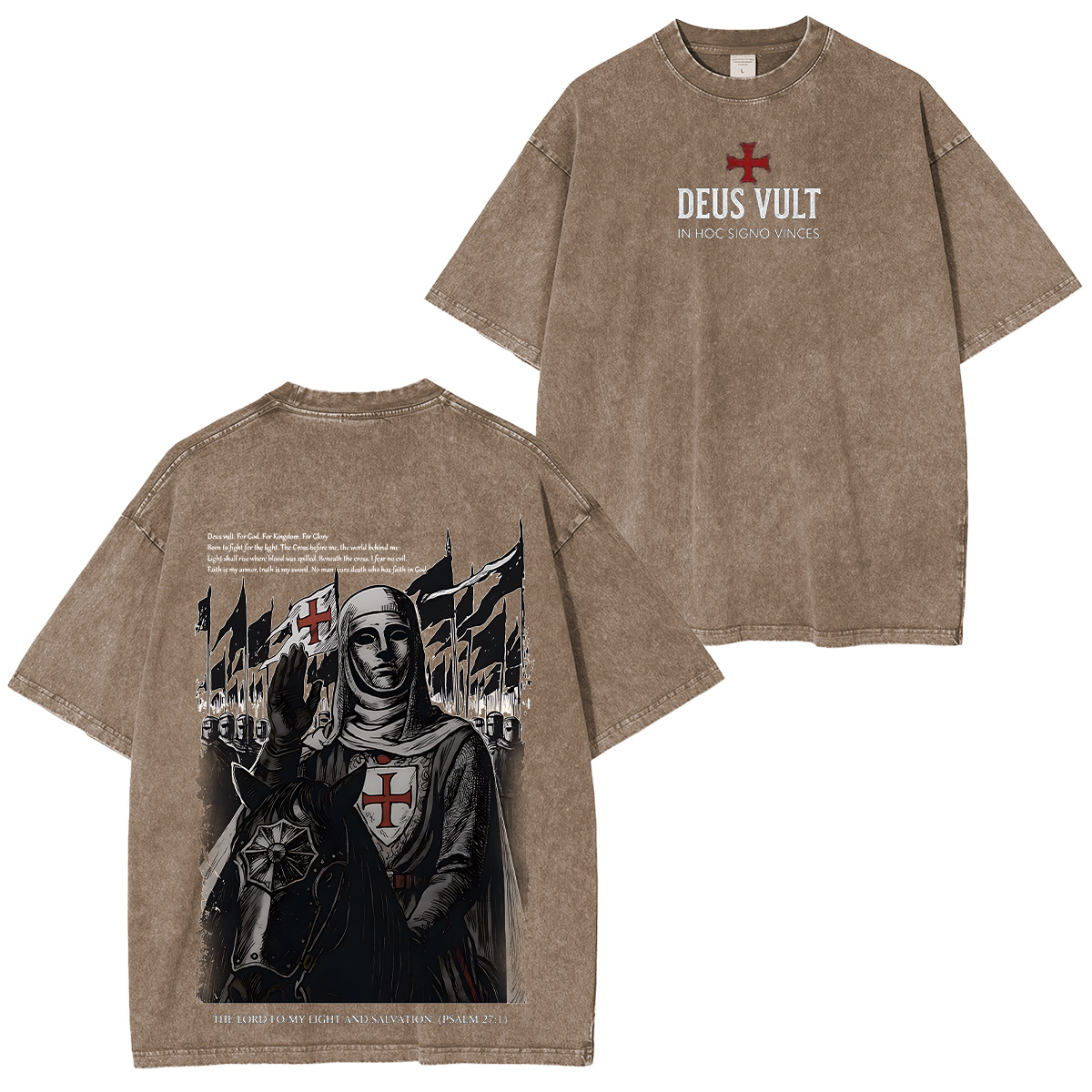 Deus Vult Baldwin IV Unisex Washed T-shirt/Crewneck/Hoodie-Limited Sale