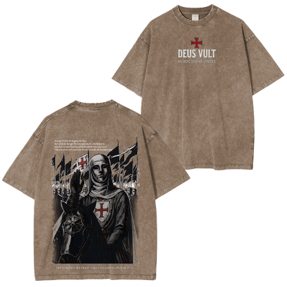 Deus Vult Baldwin IV Unisex Washed T-shirt/Crewneck/Hoodie-Limited Sale