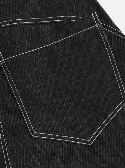 Aelfric Eden Metal Button Raw Baggy Barrel Jeans-Limited Sale