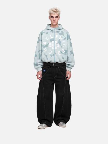 Aelfric Eden Boxy CAMO Zip Up Hoodie-Limited Sale