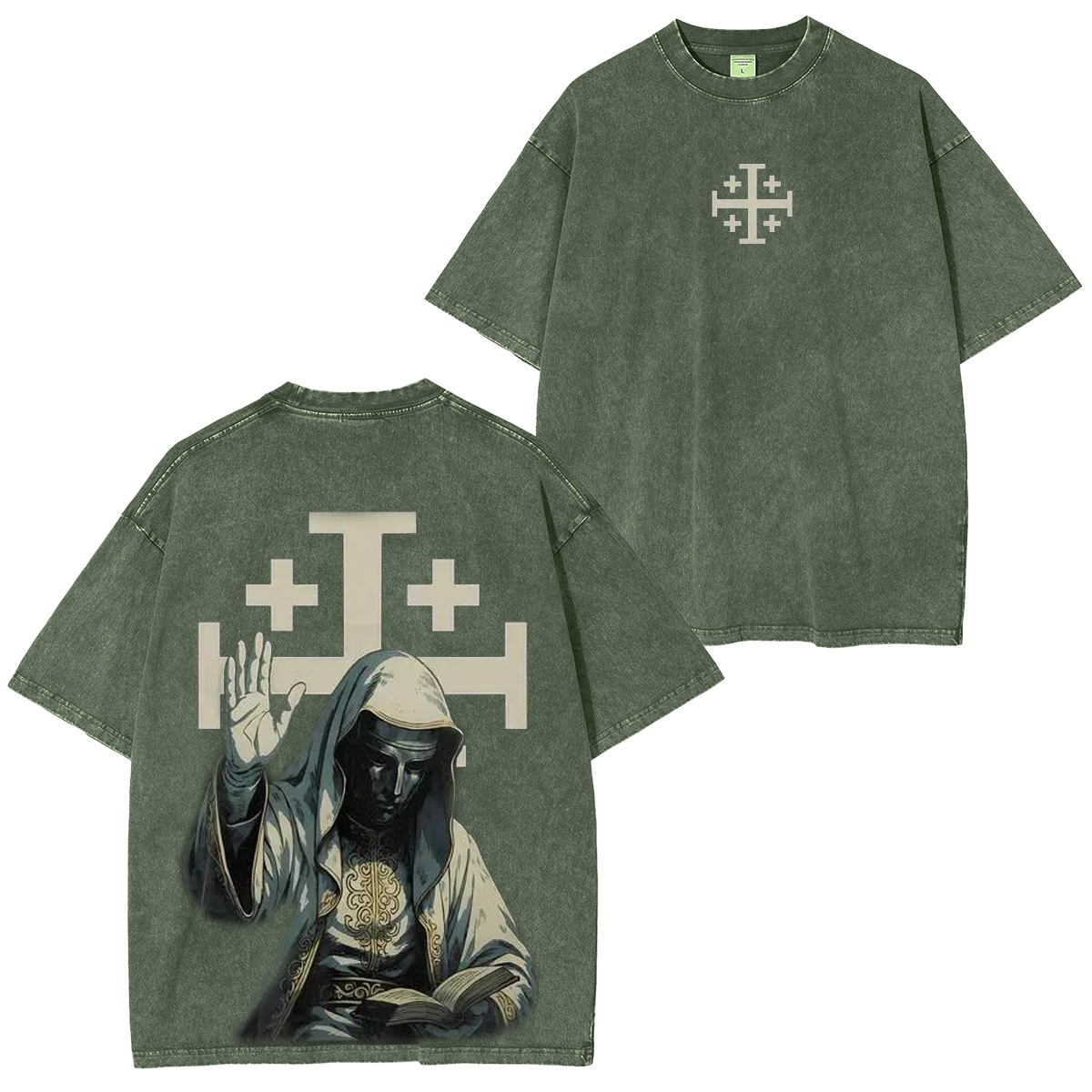 Baldwin IV Crusader King Oversized Unisex Washed T-shirt/Crewneck/Hoodie-Limited Sale