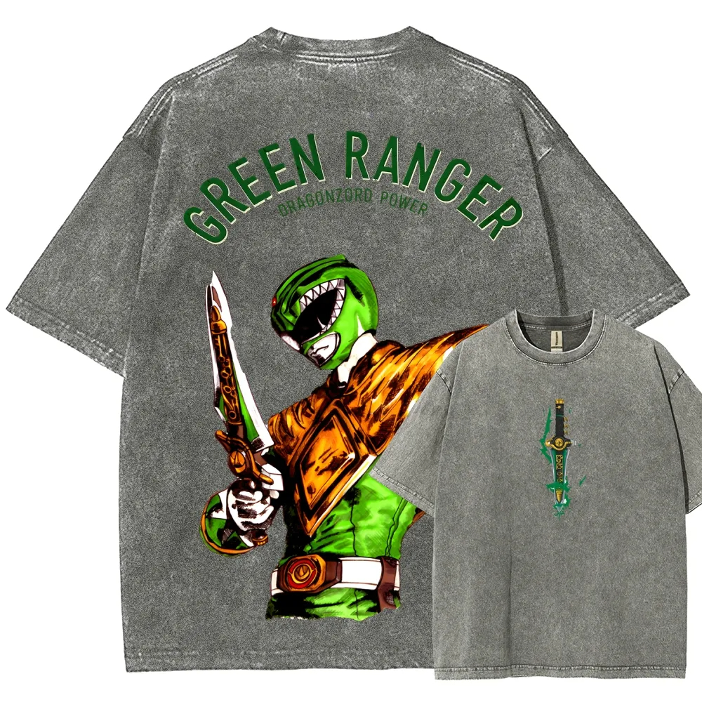 Power Rangers Unisex Fit Washed T-Shirt-Limited Sale