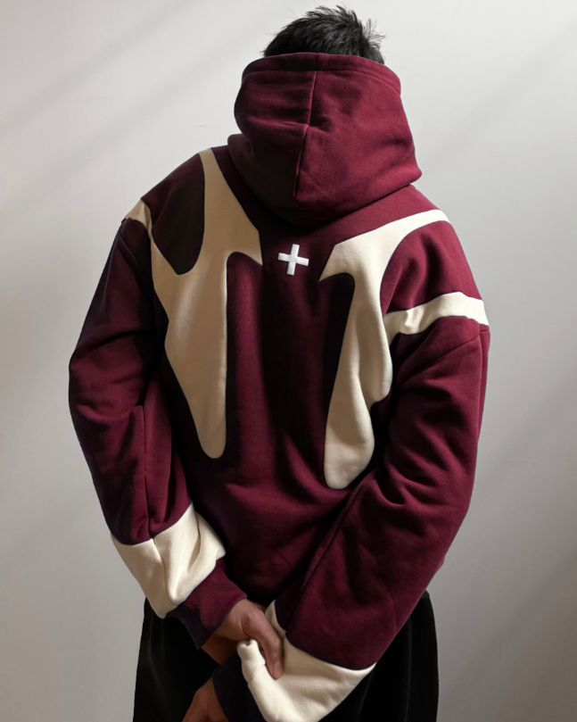 Night Lab Fuse Hoodie - Maroon/Cream