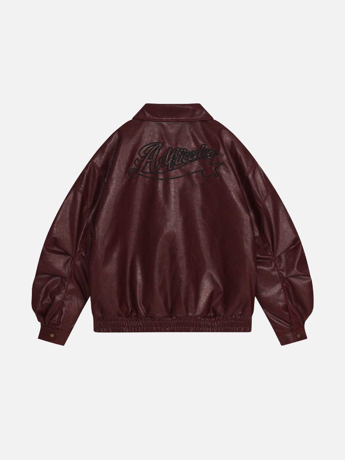 Aelfric Eden Detachable Collar Faux Leather Coat-Limited Sale