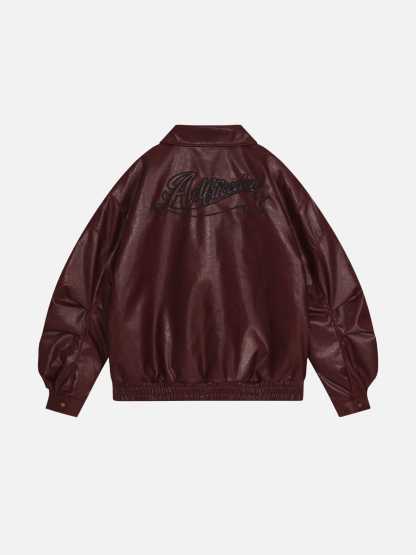 Aelfric Eden Detachable Collar Faux Leather Coat-Limited Sale