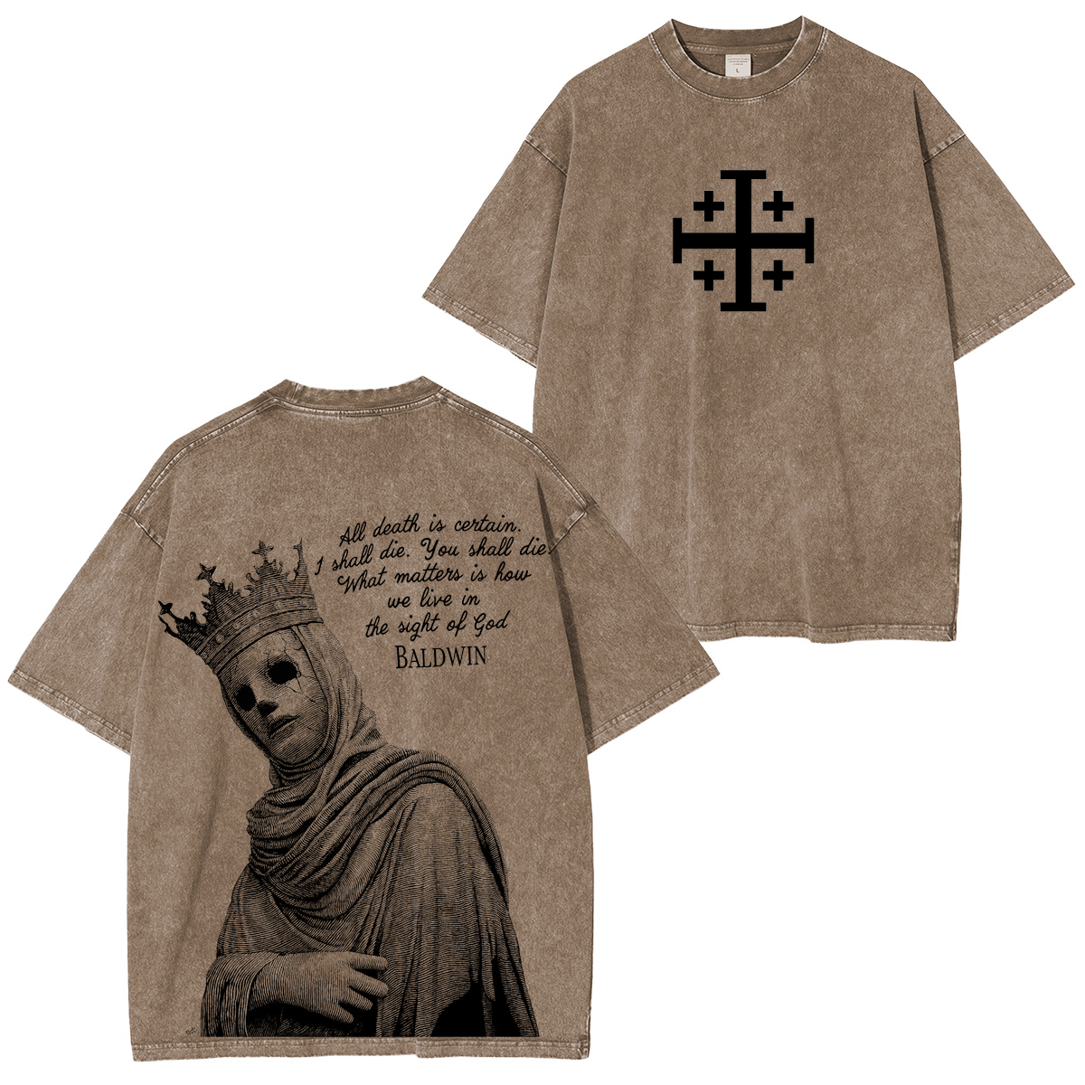 Baldwin Crusader Vintage Washed Unisex T-Shirt-Limited Sale