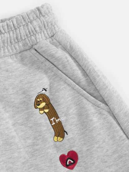 Aelfric Eden Embroidery Dog Baggy Barrel Sweatpants-Limited Sale