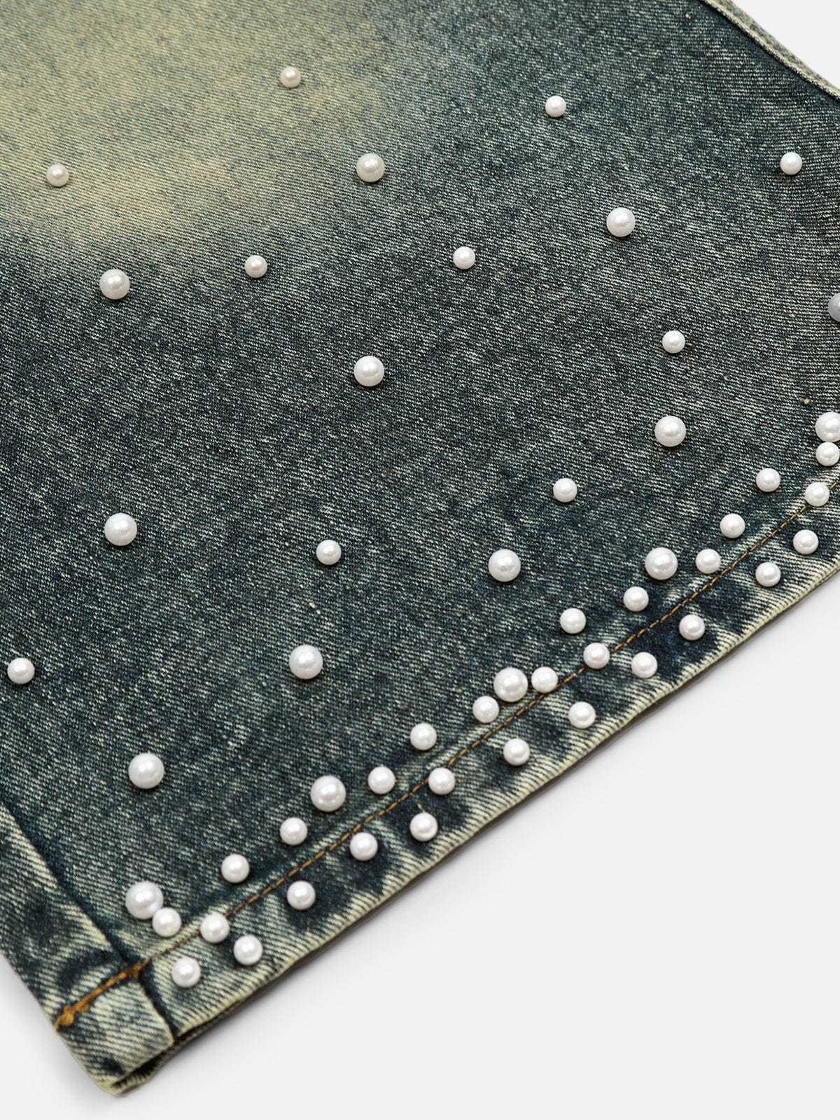 Aelfric Eden Pearl Embellished Baggy Longline Jorts-Limited Sale