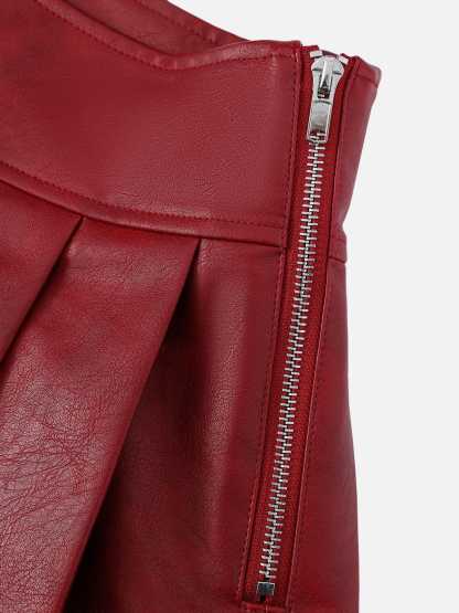 Aelfric Eden Slant Faux Leather Skirt-Limited Sale
