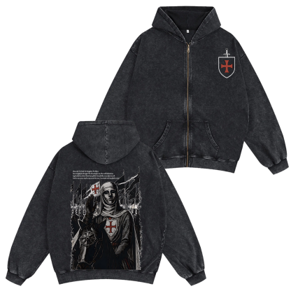 Baldwin IV Vintage Wash Zip up Hoodie-Limited Sale