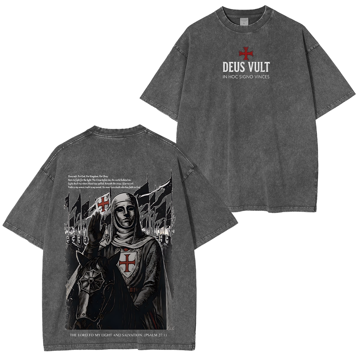 Deus Vult Baldwin IV Unisex Washed T-shirt/Crewneck/Hoodie-Limited Sale