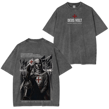 Deus Vult Baldwin IV Unisex Washed T-shirt/Crewneck/Hoodie-Limited Sale