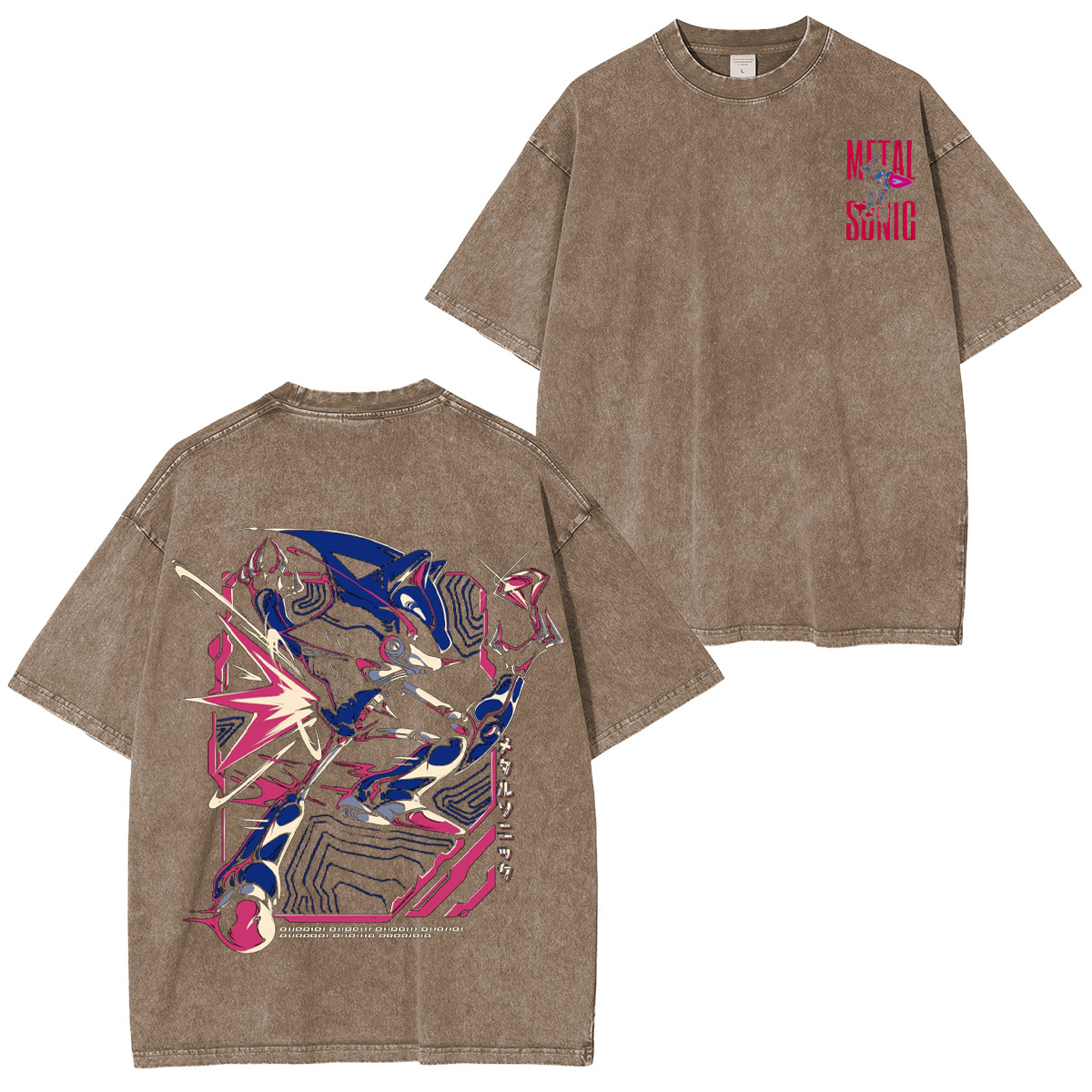 Metal Sonic Sonic the Hedgehog Washed T-shirt/Crewneck/Hoodie-Limited Sale