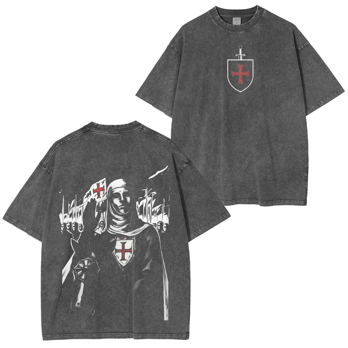 King Baldwin IV Jerusalem Unisex Washed T-shirt/Crewneck/Hoodie-Limited Sale
