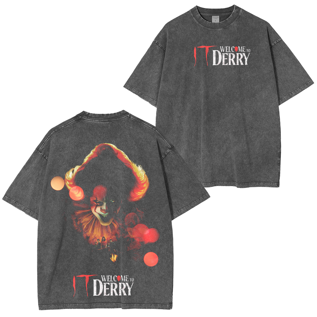 It Welcome To Derry The Curse Begins Pennywise Awakes Unisex Washed T-shirt/Crewneck/Hoodie-Limited Sale