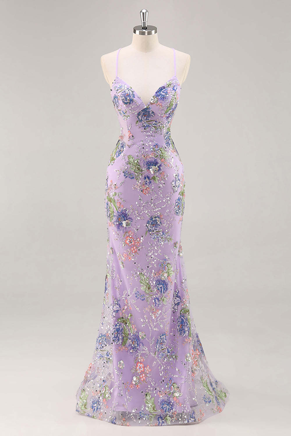 Pink Mermaid Spaghetti Straps Sequins Long Prom Dress with Appliques