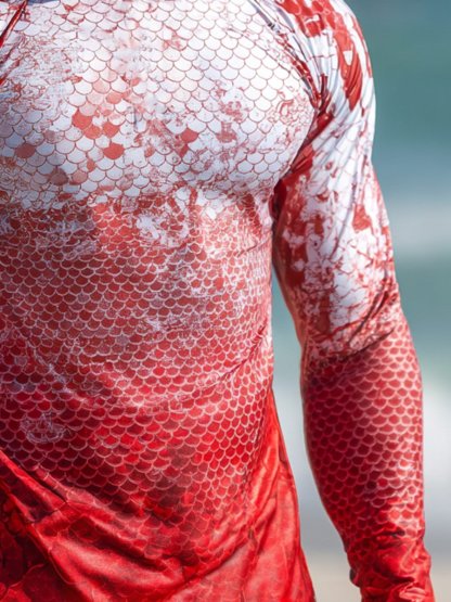 Men's Outdoor Sun Protection Breathable Cool Face Mask Hooded Printed Long-Sleeved Top-Limited Sale