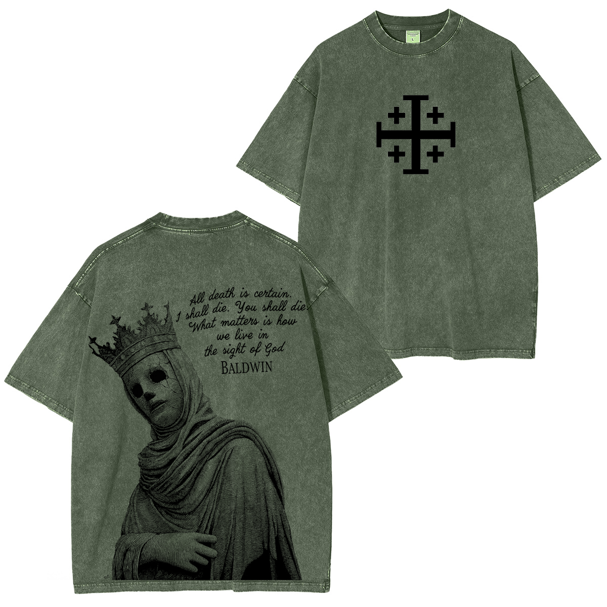 Baldwin Crusader Vintage Washed Unisex T-Shirt-Limited Sale