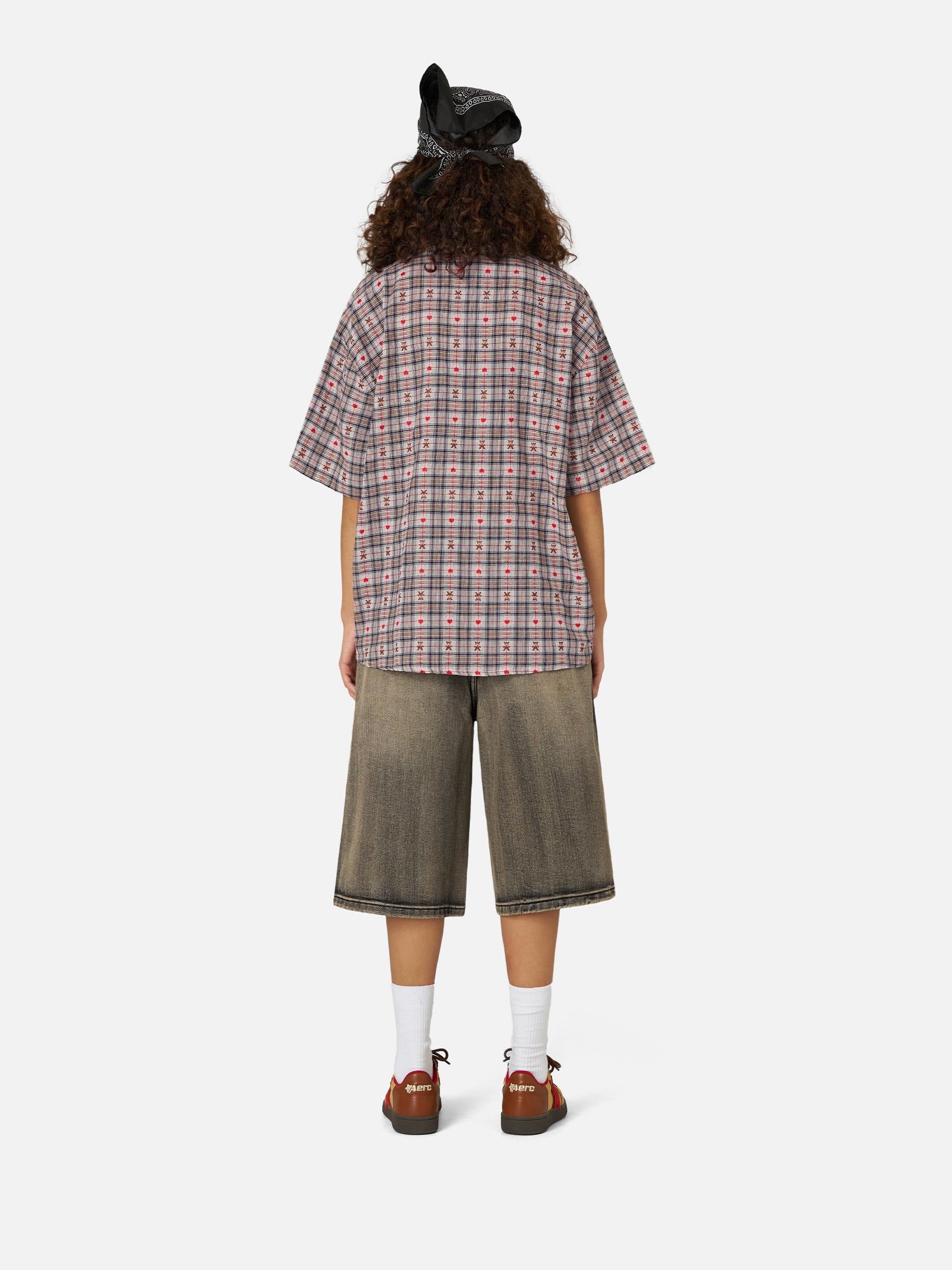 Aelfric Eden Crochet Heart Pocket Plaid Shirt-Limited Sale