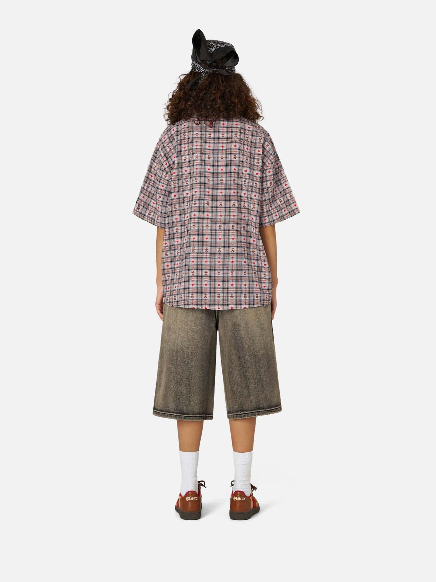 Aelfric Eden Crochet Heart Pocket Plaid Shirt-Limited Sale