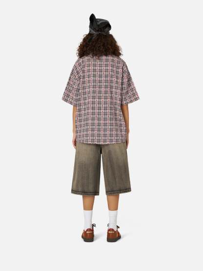 Aelfric Eden Crochet Heart Pocket Plaid Shirt-Limited Sale