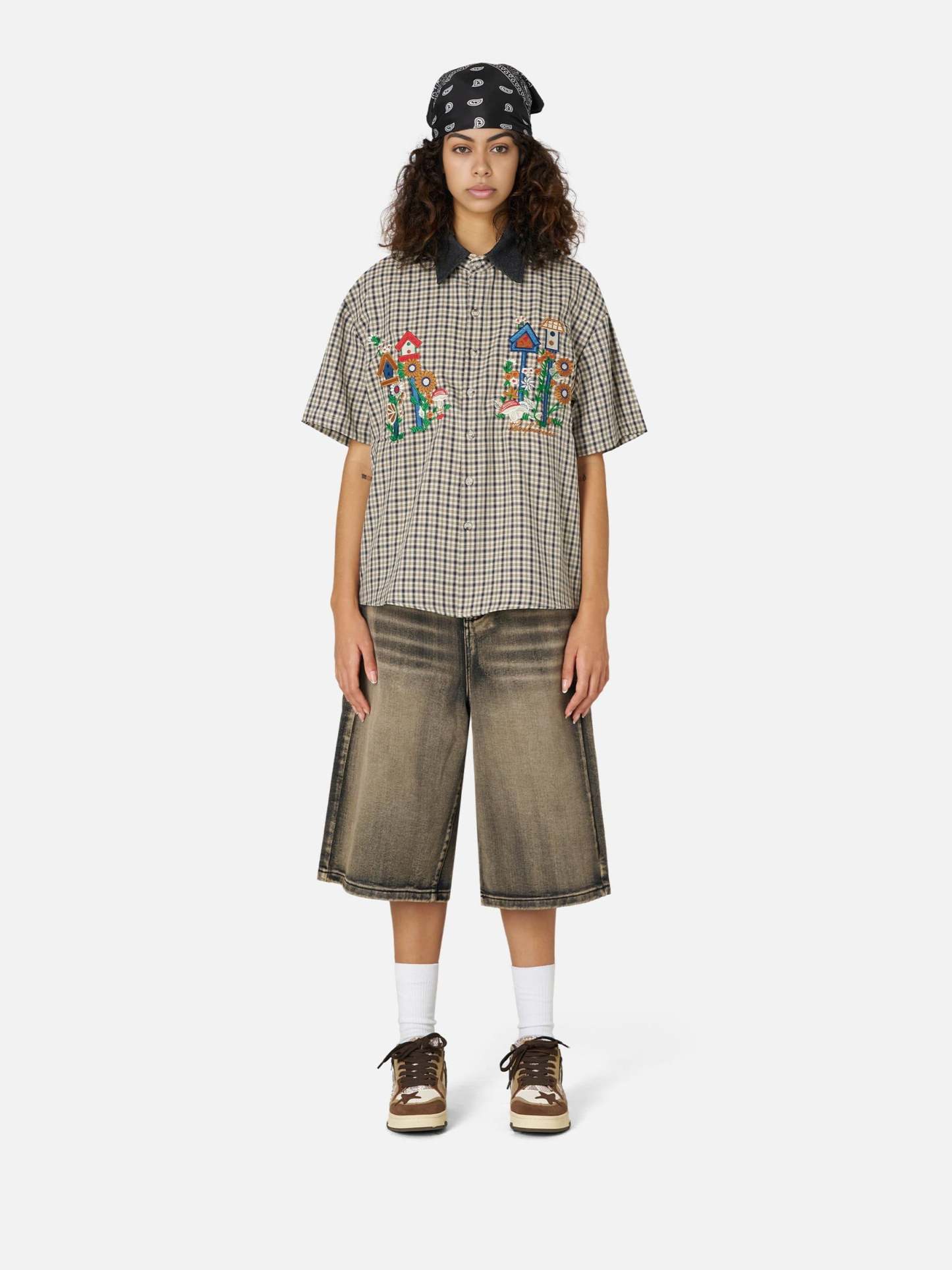 Aelfric Eden Plaid Embroidery Shirt-Limited Sale